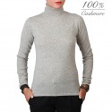 Fontana 2.0 100% cashmere grey turtleneck pullover.
