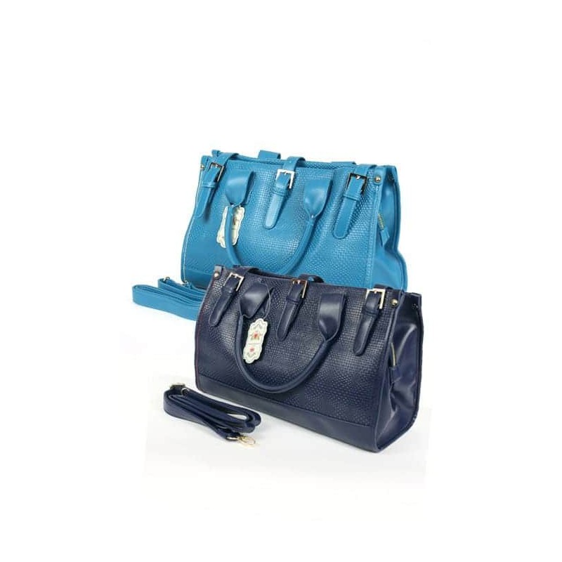 Fashion Only glamorous satchel with buckle closure.