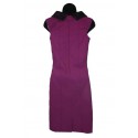 Lace collar purple pencil dress
