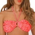 Boutique coral 3D flower bandeau bikini